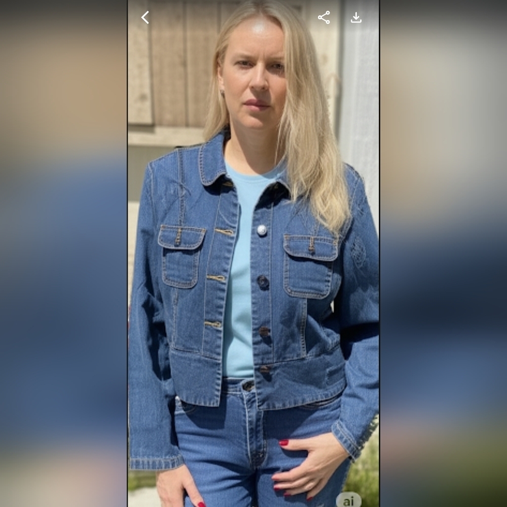 Vintage Vibes! St. John's Bay Peplum Denim Jacket-Size Medium